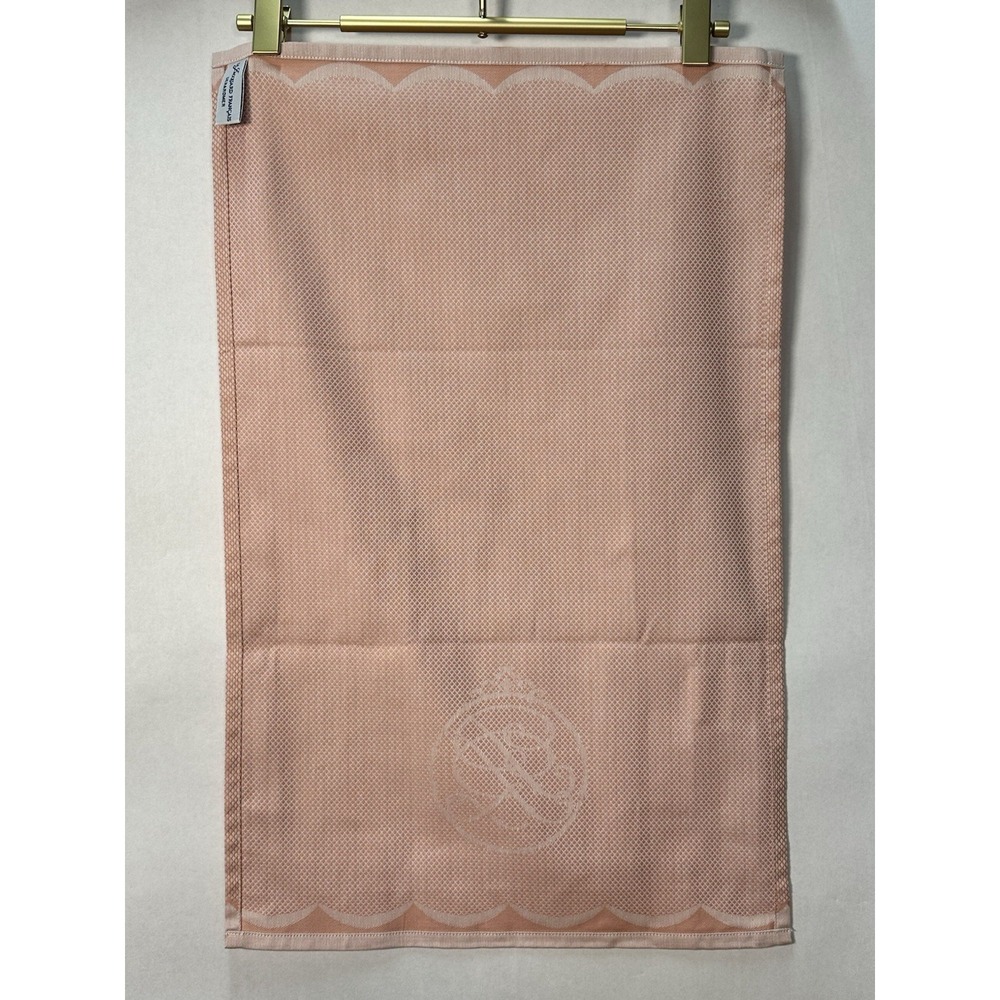 Le Jacquard Francais GUEST HAND TOWEL  Classic Pattern BLUSH 15"x23" NEW Cotton